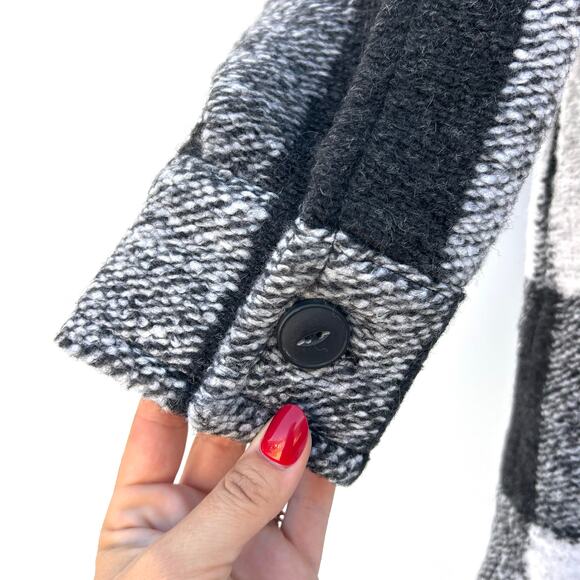 Anine Bing Mave Jacket Cream Buffalo Check Wool Jacket Small Coat Plaid - Picture 11 of 12